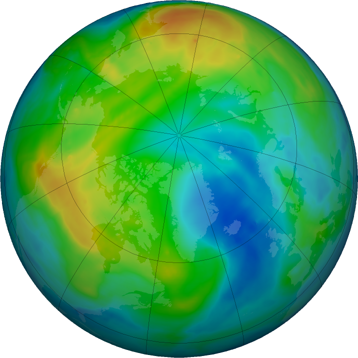Arctic ozone map for 30 November 2022